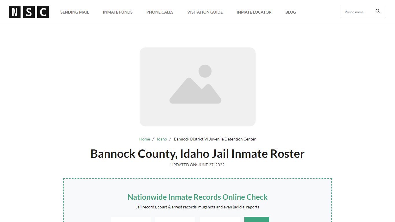 Bannock County, Idaho Jail Inmate Roster